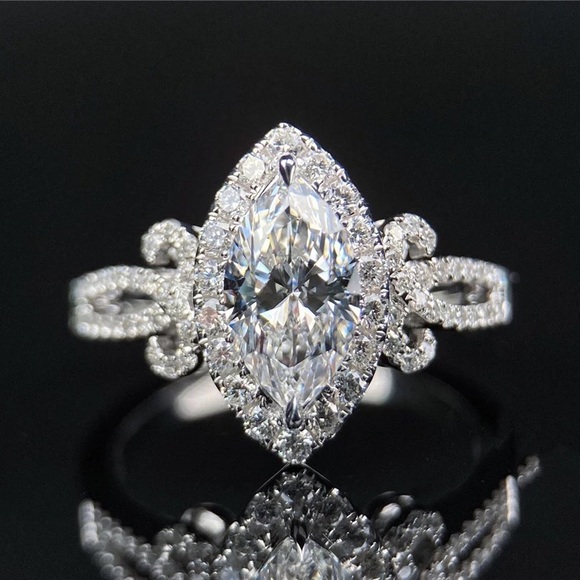 Jewelry - New Marquise Cut 925 Silver Diamond Ring
